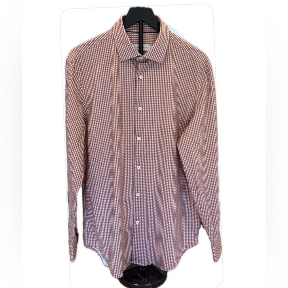 Bugatchi Multicolor Check Long Sleeve Button-Down Shirt L